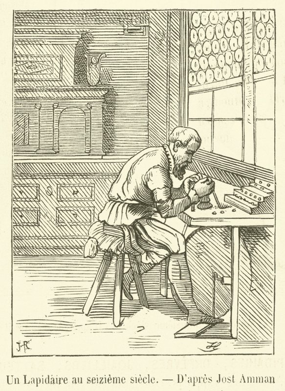 A Lapidary i det sextonde århundradet (gravyr) av French School
