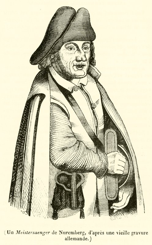Un Meistersaenger de Nuremberg (gravyr) av French School