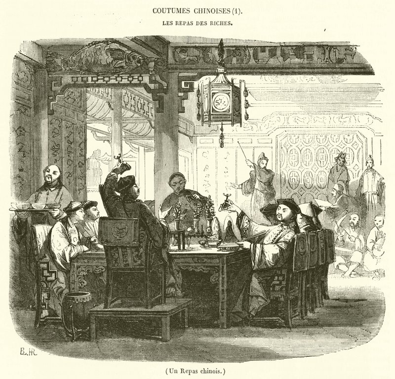 En kinesisk måltid (gravyr) av French School