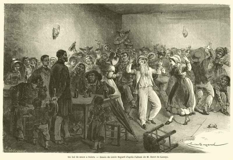 A bal de noces a Salers (gravyr) av French School