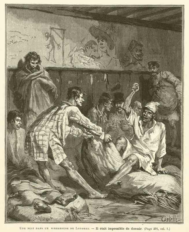 A Night in a London Workhouse (gravyr) av French School