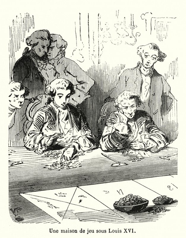 Ett spelhus under Ludvig XVI (gravyr) av French School