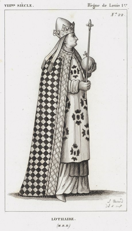 VIII-talet, Ludvig I:s regeringstid, Lothair (gravyr) av French School