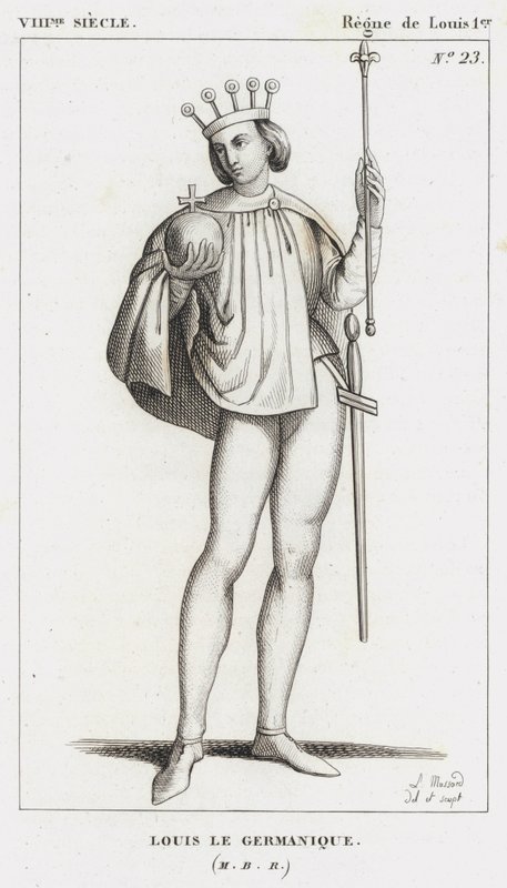 VIII århundradet, Ludvig I:s regering, Ludvig germaner (gravyr) av French School