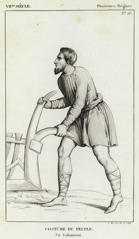 VII Century, Several Reigns, Costume of the People, A Ploughman (gravyr) av French School