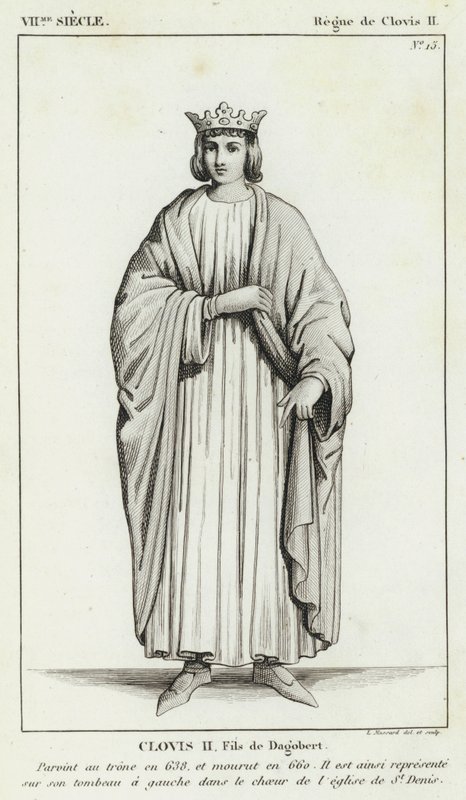 VII Century, regeringstid av Clovis II, Clovis II, son till Dagobert (gravyr) av French School