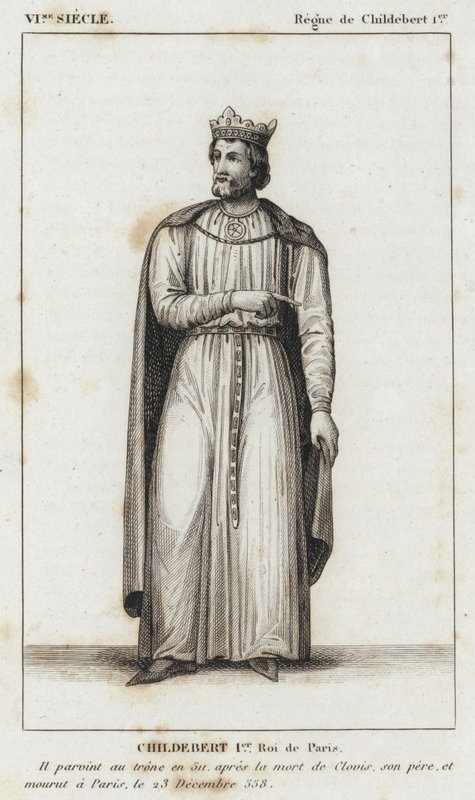 VI Century, Reign of Childebert I, Childebert I, King of Paris (gravyr) av French School