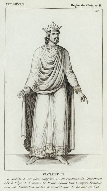 VI Century, Reign of Clotaire II, Clotaire II (gravyr) av French School