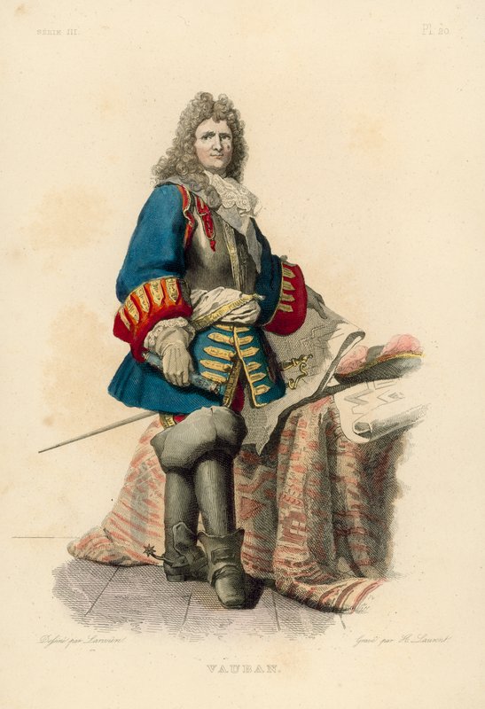 Vauban (färgad gravyr) av French School