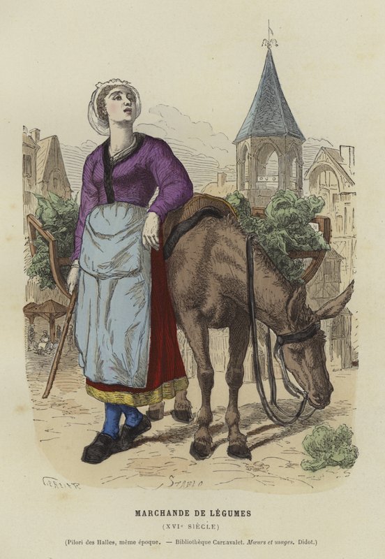 Grönsaksförsäljare, 1500-tal av French School