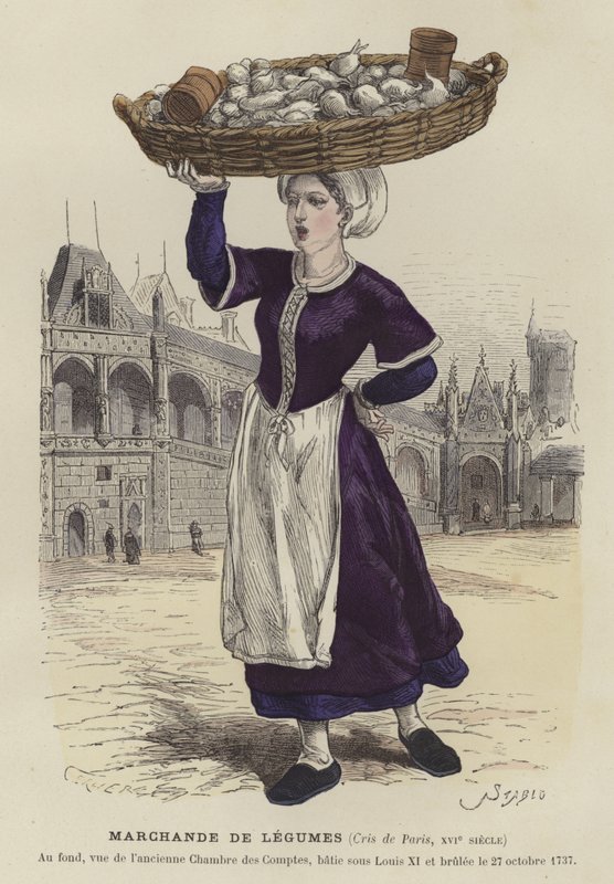 Grönsaksförsäljare, 1500-tal av French School