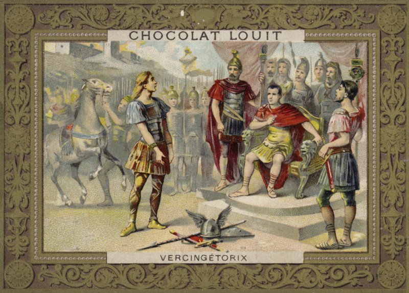 Vercingetorix underkastar sig Julius Caesar, 52 f.Kr av French School