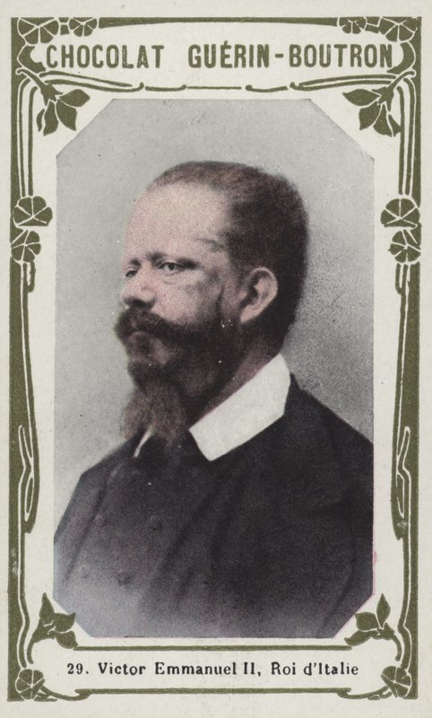 Victor Emmanuel II, kung av Italien (färgat foto) av French School