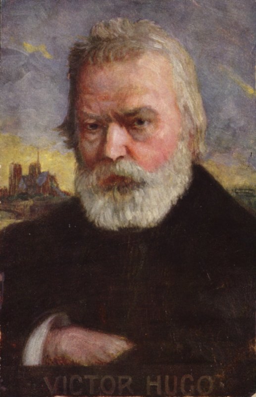 Victor Hugo (1802-1885), fransk poet, romanförfattare och dramatiker (färglitografi) av French School