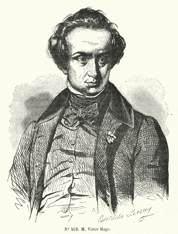 Victor Hugo, fransk romanförfattare och dramatiker (gravyr) av French School