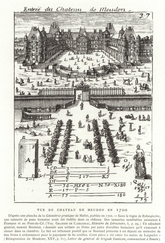 Utsikt över Chateau de Meudon år 1700 av French School