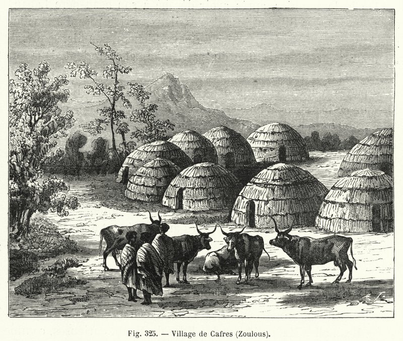 Byn Cafres, Zulus (gravyr) av French School
