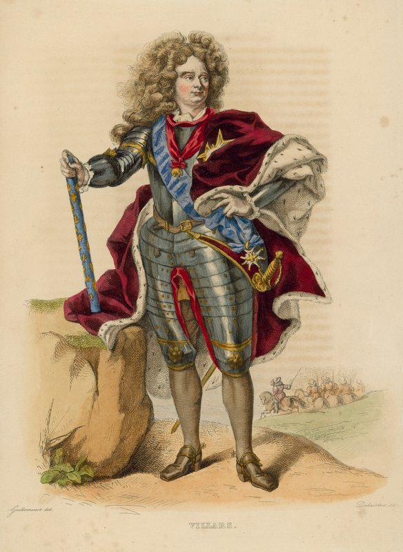 Villars (färgad gravyr) av French School