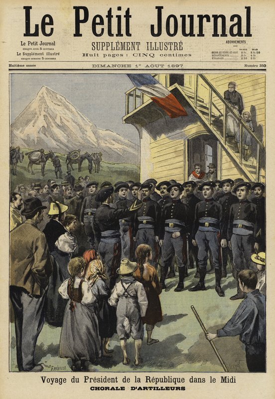 Frankrikes president Felix Faures besök i Midi, 1897 av French School