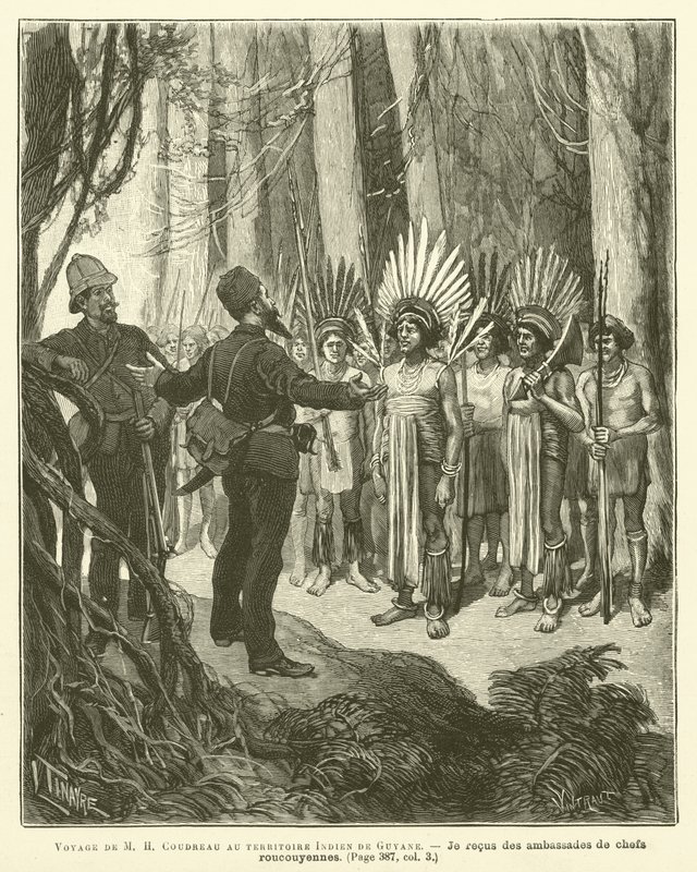 M H Coudreau resa till Guyanas indiska territorium (gravyr) av French School