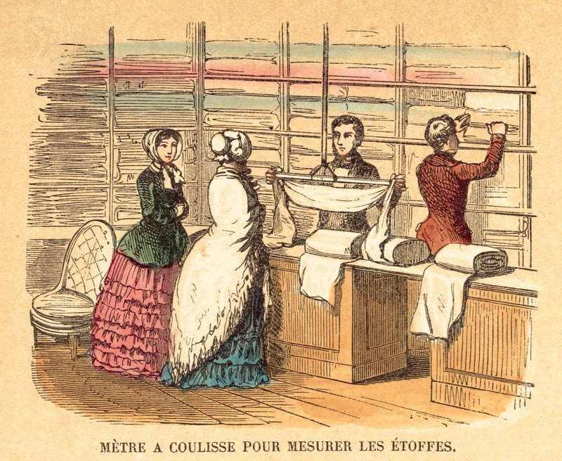Vikter och mått (färgad gravyr) av French School
