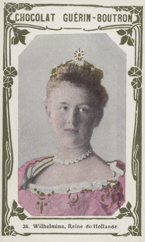 Wilhelmine, Reine de Hollande (färgad bild) av French School