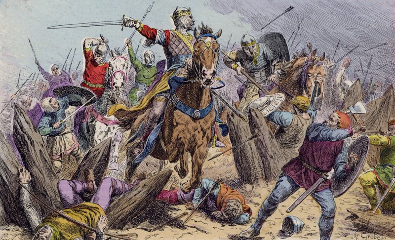 Vilhelm Erövraren vid slaget vid Hastings av French School
