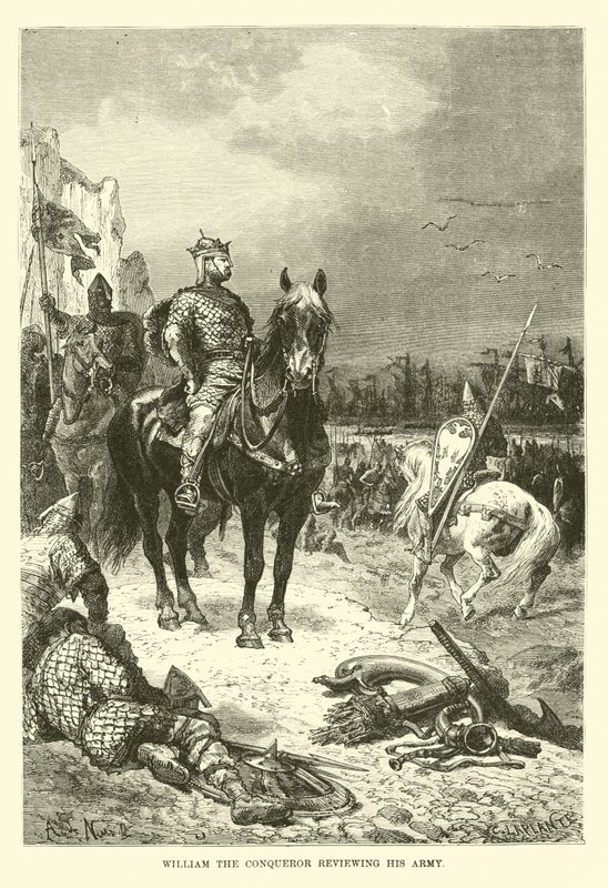 Vilhelm Erövraren granskar sin armé av French School