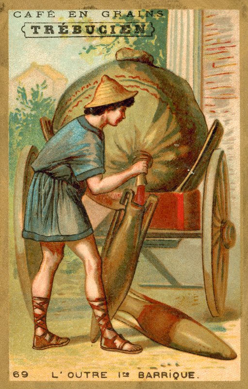 Wineskin - det första fatet (chromolitho) av French School