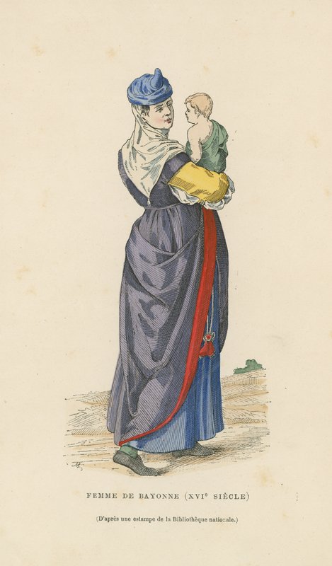 Kvinna från Bayonne, 1500-talet av French School