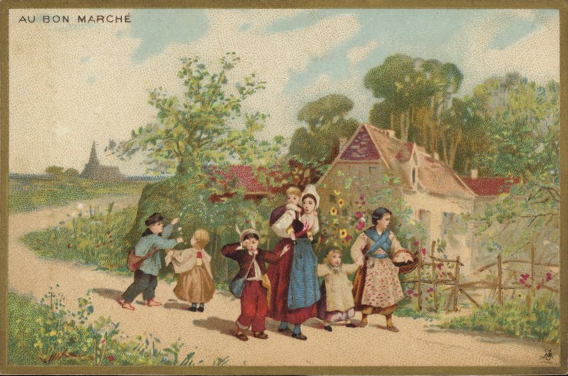 Kvinnor och barn som går av French School