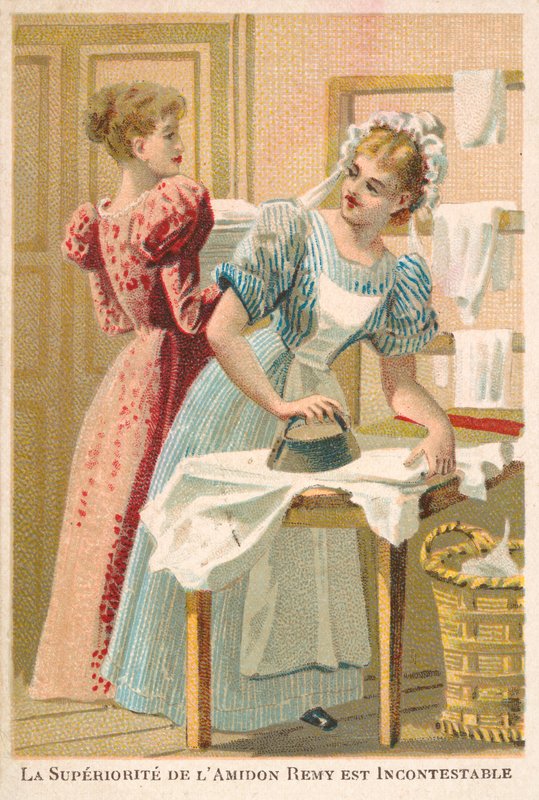 Kvinnor stryker (chromolitho) av French School