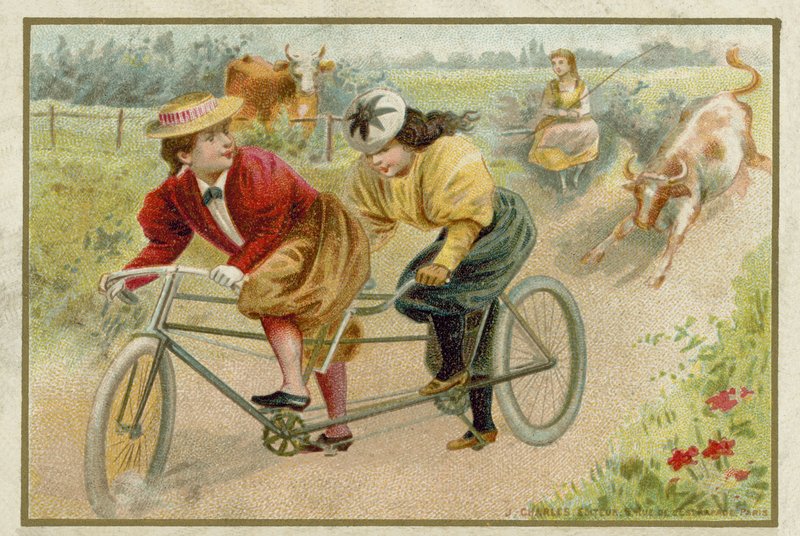 Kvinnor som åker tandem av French School