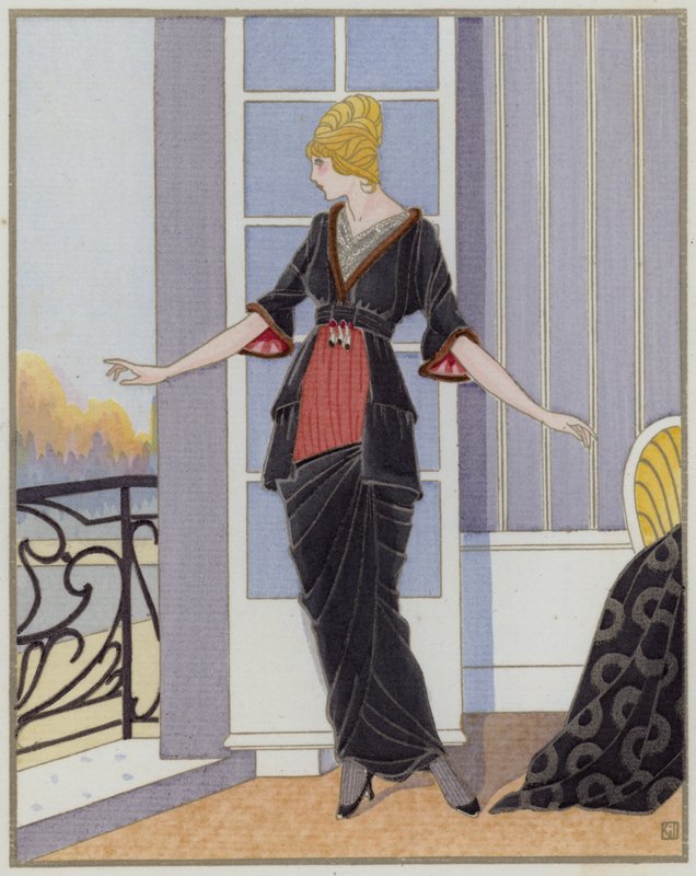Dammode från 1910-talet av designern Bechoff-David. ( lito) av French School