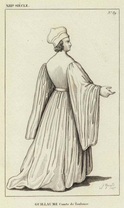 XIII Century, Guillaume, greve av Toulouse (gravyr) av French School