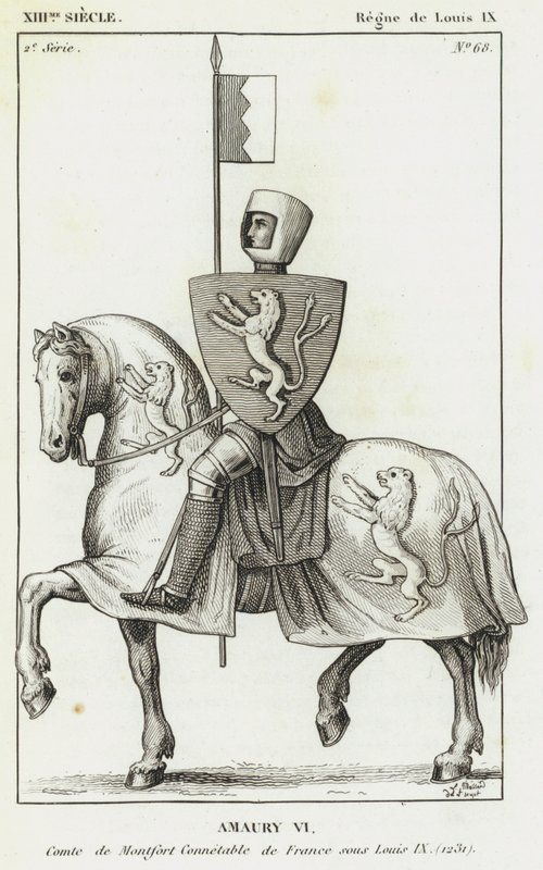 XIII-talet, Ludvig IX:s regeringstid, Amaury VI, greve av Montfort, konstapel av Frankrike under Ludvig IX av French School