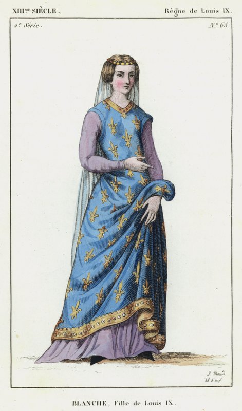 XIII-talet, Ludvig IX:s regeringstid, Blanche, Ludvig IX:s dotter (färgad gravyr) av French School