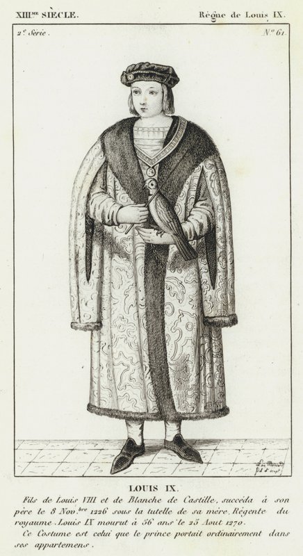 1200-talet, Ludvig IX:s regeringstid, Ludvig IX (gravyr) av French School