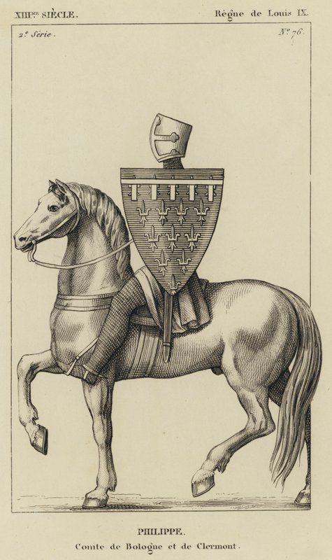 XIII-talet, Ludvig IX:s regering, Philippe, greve av Bologna och Clermont (gravyr) av French School
