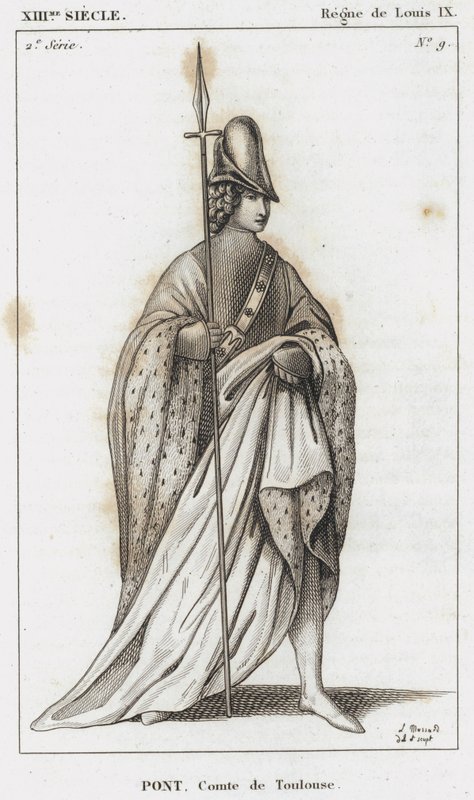 XIII-talet, Ludvig IX:s regeringstid, Pont, greve av Toulouse (gravyr) av French School