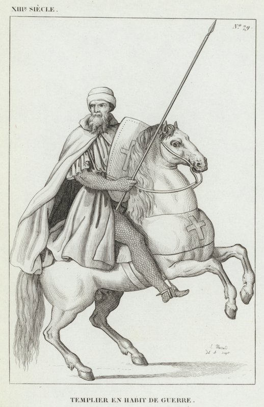 XIII Century, Templar i krigsklänning (gravyr) av French School