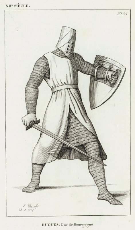 XII Century, Hugh, hertig av Bourgogne (gravyr) av French School