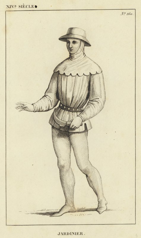 XIV Century, Trädgårdsmästare (gravyr) av French School