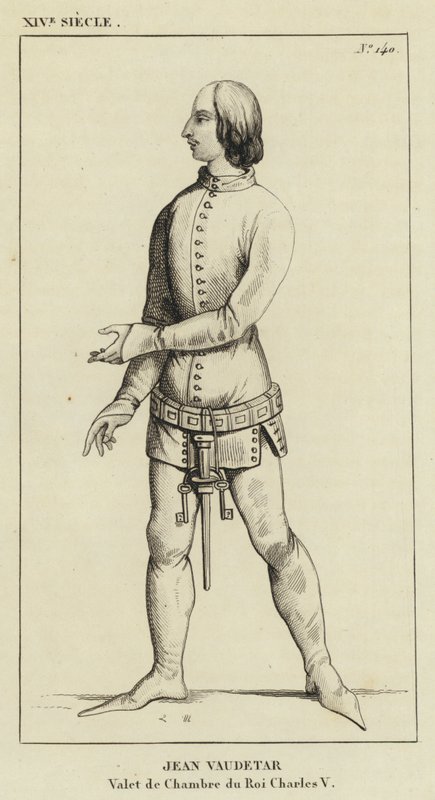 XIV Century, Jean Vaudetar, Valet de Chambre av kung Charles V (gravyr) av French School