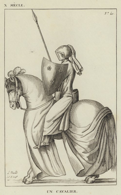 X Century, A Horseman (gravyr) av French School