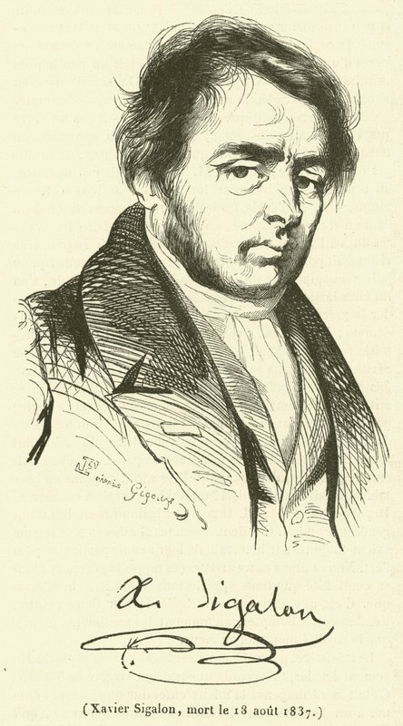 Xavier Sigalon, död 18 augusti 1837 (gravyr) av French School