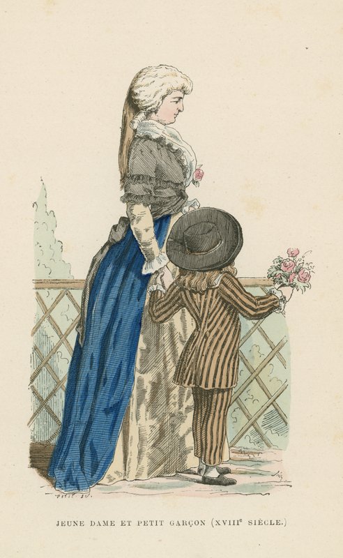 Ung kvinna och liten pojke, 1700-talet av French School