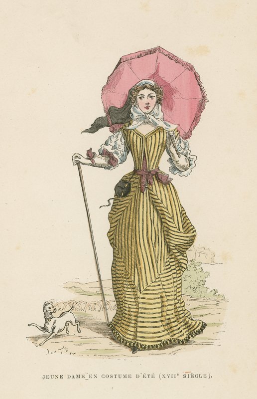 Ung kvinna i sommarklänning, 1600-tal av French School