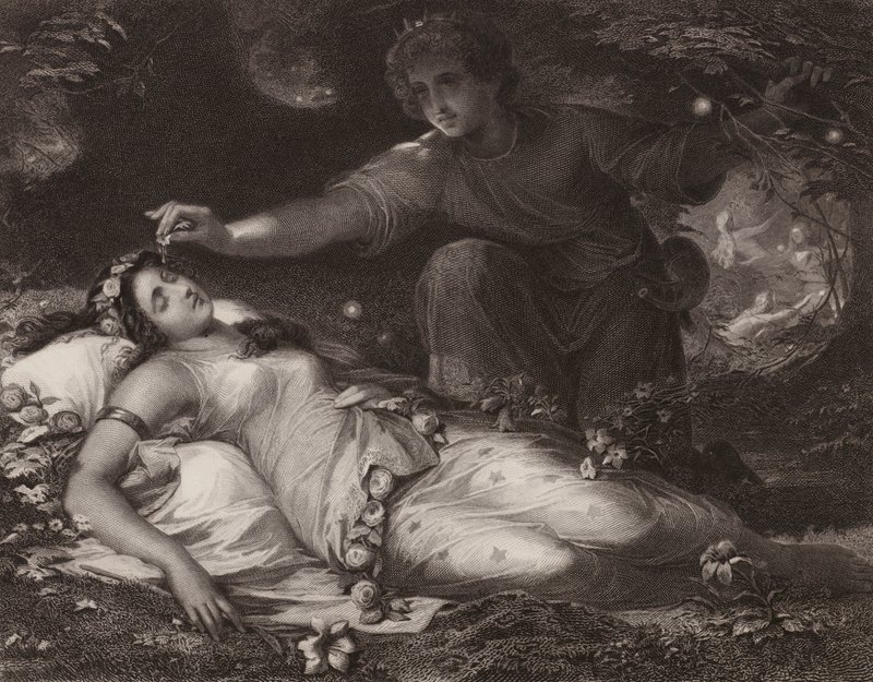 Shakespeare: En midsommarnattsdröm (gravyr) av Friedrich Schwoerer