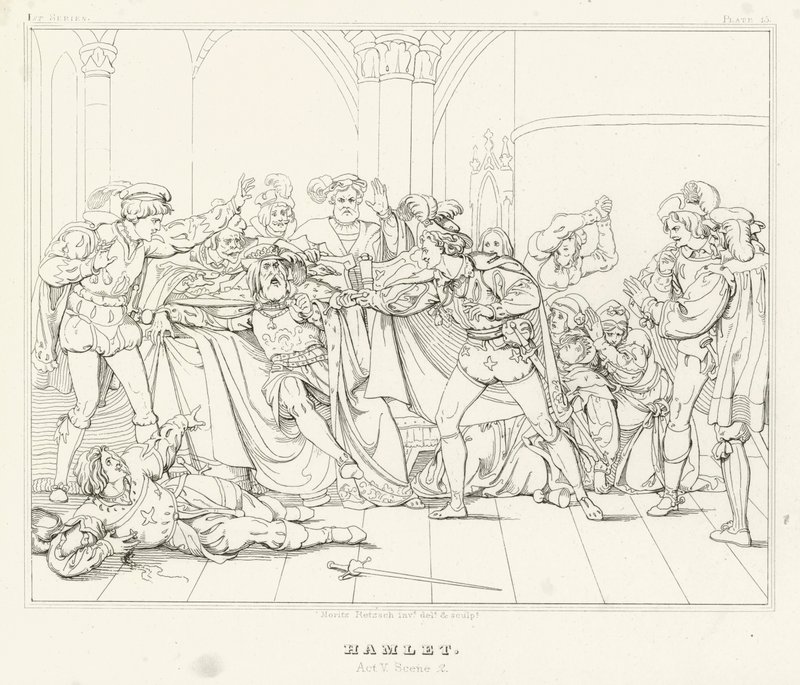 Hamlet, Akt V, Scen 2 (gravyr) av Friedrich August Moritz Retzsch